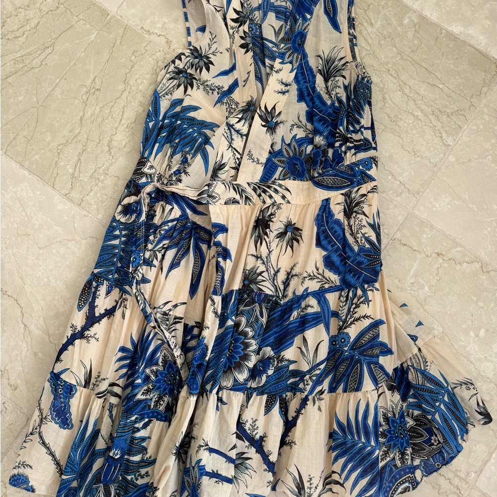 Blue Floral Tiered Maxi Dress